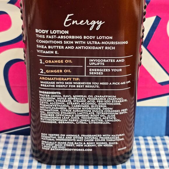 BBW Aromatherapy Energy Orange + Ginger Natural Essential Oils Body Lotion - Picture 2 of 2